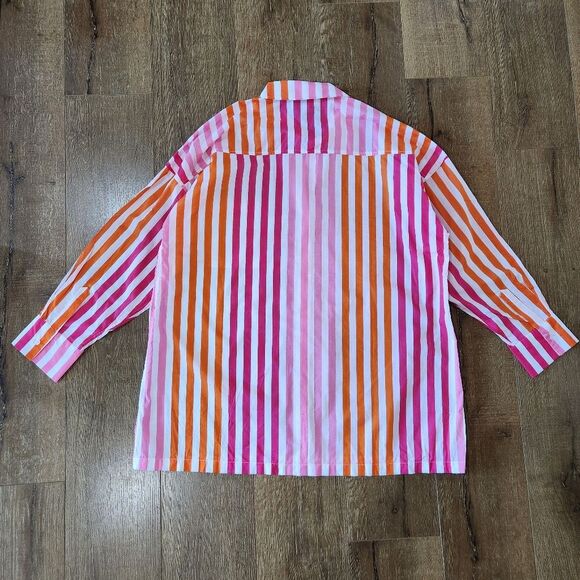NWOT Beach Riot Oversized Alexa Stripe Top Lrg Colorful Preppy Vacay Beach Happy - Picture 8 of 12